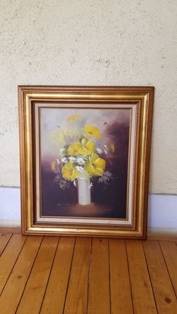 Beautiful oil painting in a wooded frame