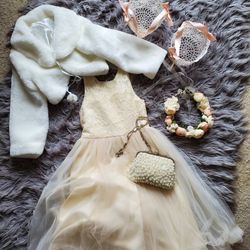 Gourgeous Ivory Flower Girl Dress And More Stuff For It