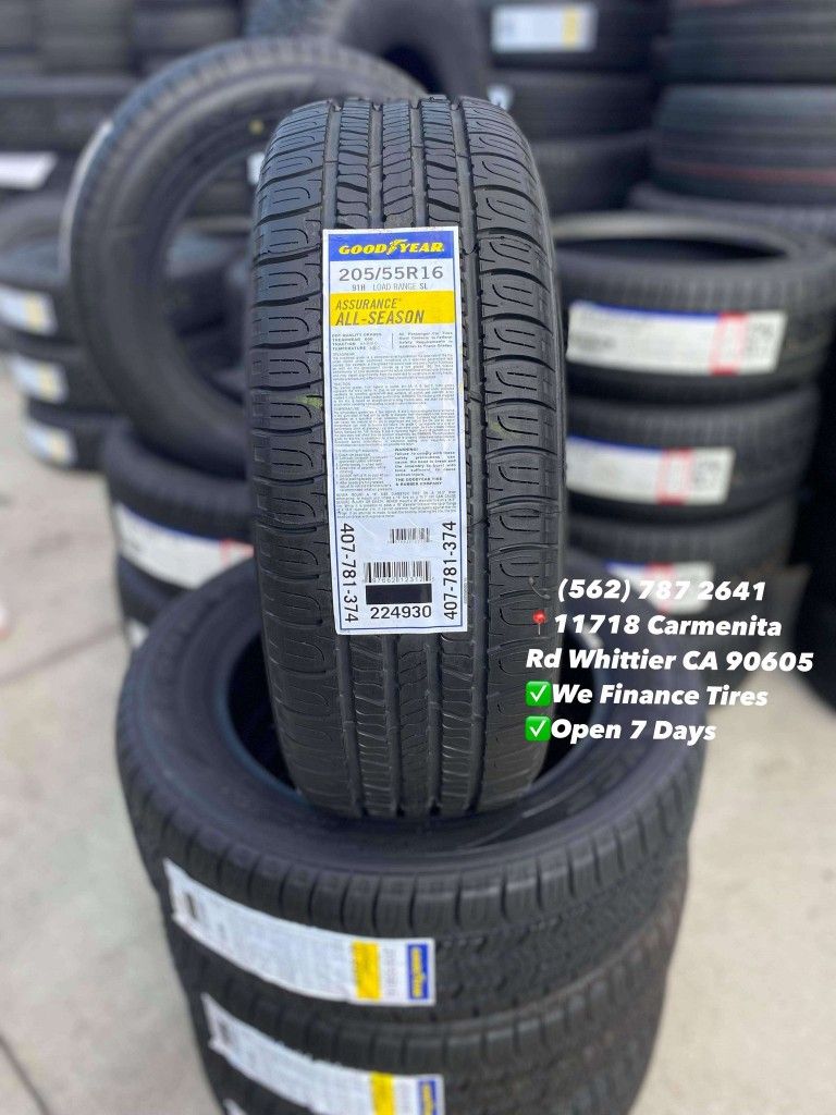 205/55R16 Goodyear Assurance All Season New Set of Tires Installed and Balanced Set de Llantas Nuevas Instaladas y Balanceadas