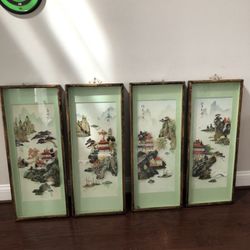 Vintage 3D Asian Art Shadow box 
