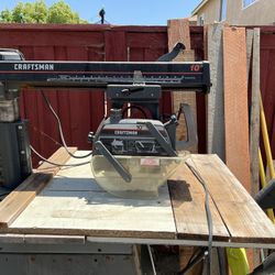 Craftsman Radial Arm Saw 10 “ with Table.