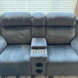 Love Seat And Sofa With Recliners