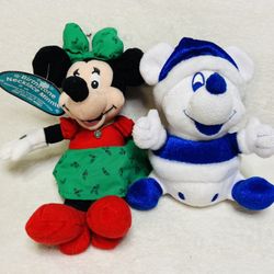 10” Disney Store Birthstone Necklace December Minnie Mouse Plush + Winter Mickey