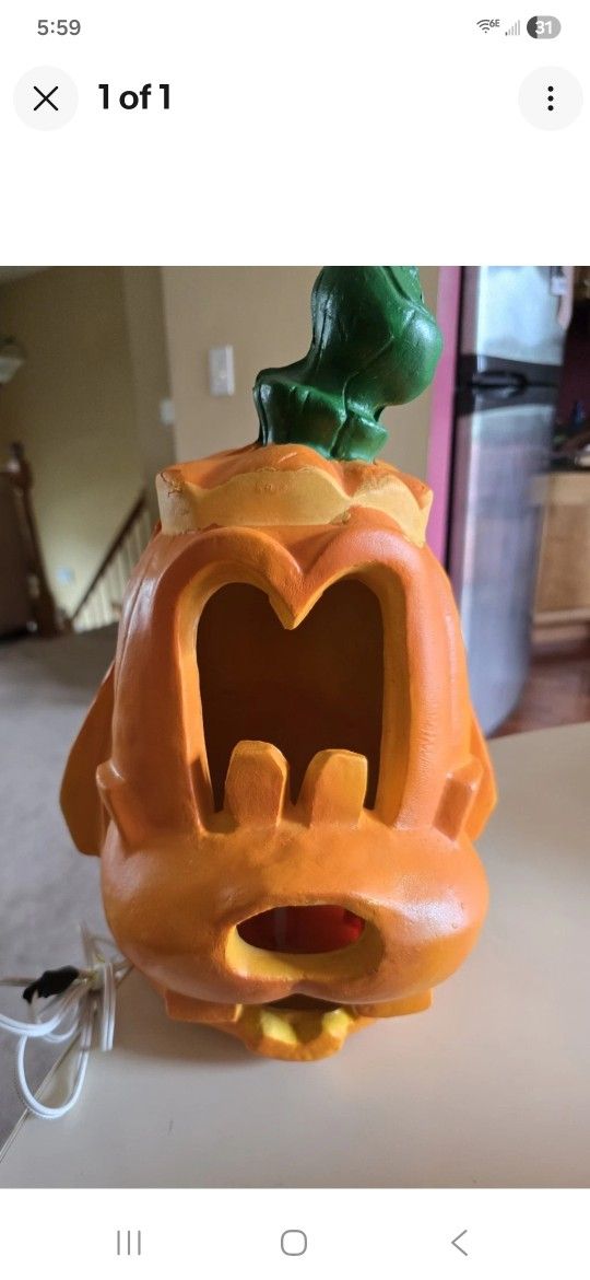 HALLOWEEN 🎃 GOOFY 1996 TRENDMASTERS DISNEY LIGHT UP JACK O LANTERN 