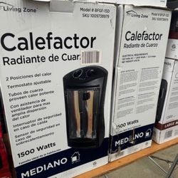 1500-Watt Black Electric Tower Quartz Infrared Space Heater with Thermostat