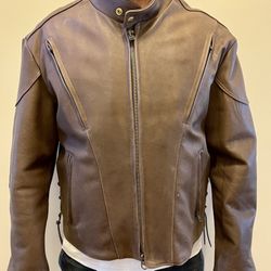 Men’s Brown Leather Motorcycle Jacket