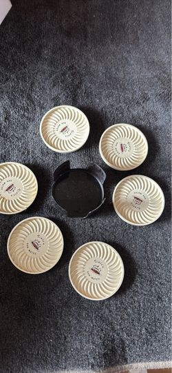 Vintage Coaster Set with Holder – San Mateo