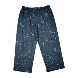 Pajama Pants Size XL Moon Stars Black Elastic Waist New  