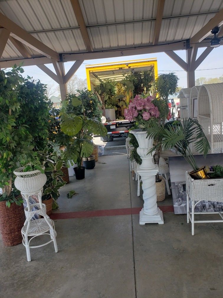 Assorted Artificial Plants And Patio Furniture  $25-$55