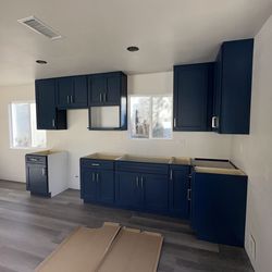 Blue Shaker Kitchen Cabinets