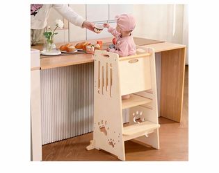 Wooden Toddler Kitchen Helper Stool