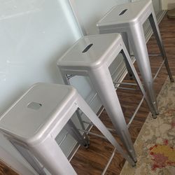 Silver Barstools (3)
