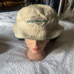 Australia Rugby Crusher Bucket Hat 100% Brushed Cotton Twill Design Green Embroidered Text