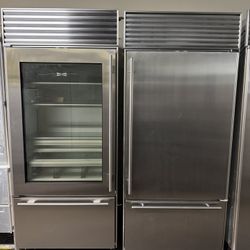 Sub Zero 72” Stainless Steel Built In Refrigerator Set 