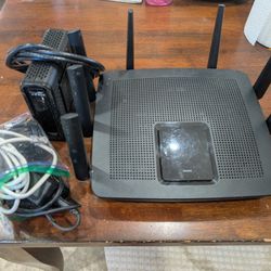 High Range Router And Modem With Cords