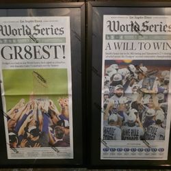 Dodgers Championship Framed Newspaper Set