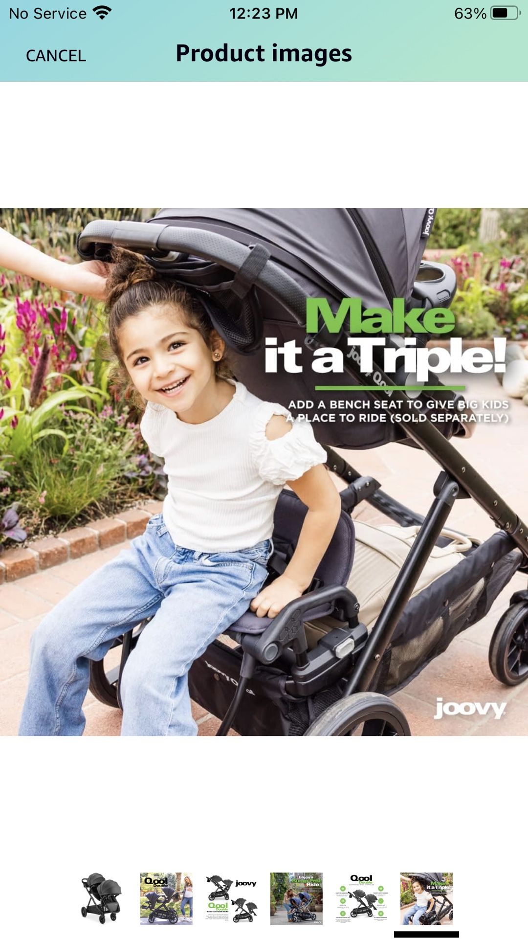 Joovy New Qool Double Stroller, Customizable Modular Stroller, Jet