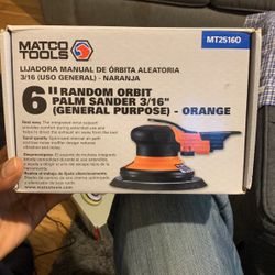 6” Random Orbit Palm Sander 3/16 (Orange) Brand New