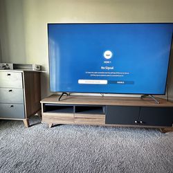 75" Samsung TV, A 69" TV  Stand  a Small Cabinet