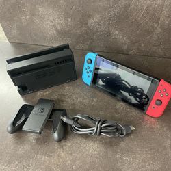 Nintendo Switch HAC-001 Console w/ Dock & HDMI – Red/Blue Joy-Cons – Tested
