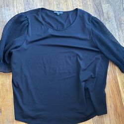 Size XL black blouse with detailed sleeves