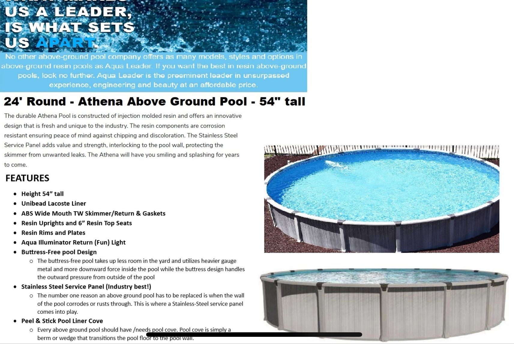 Brand New, top of the line Unassembled 24 ‘ Round Pool