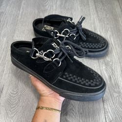 Tuk Mule Slip On Oxford Suede Shoes Goth Straps Lace Up Flats Men 7/ Women 8.5