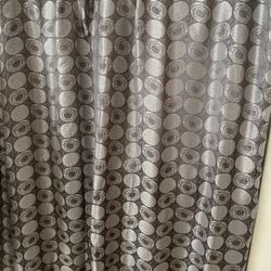 Silver And Gray Shower Curtain Excellent Condition
