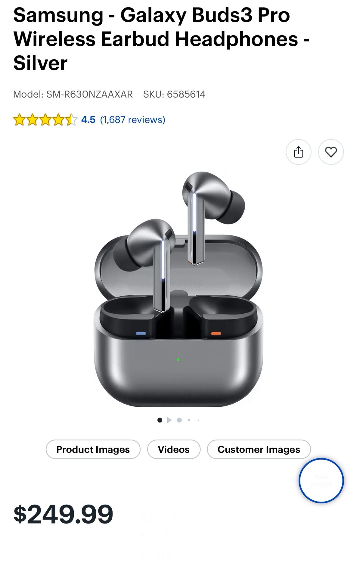 Samsung - Galaxy Buds3 Pro Wireless Earbud Headphones - Silver