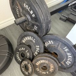 Olympic Weight Plates, Weight Tree, Barbells