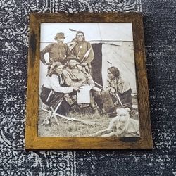 General Custer with Indian Scouts Old West Framed Photo 8.5" x 11"