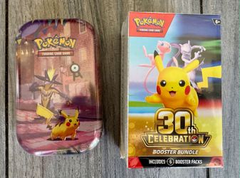 Pokemon 30th Celebration Booster Bundle and Mini Tin - Night Pikachu Brand new and Sealed.