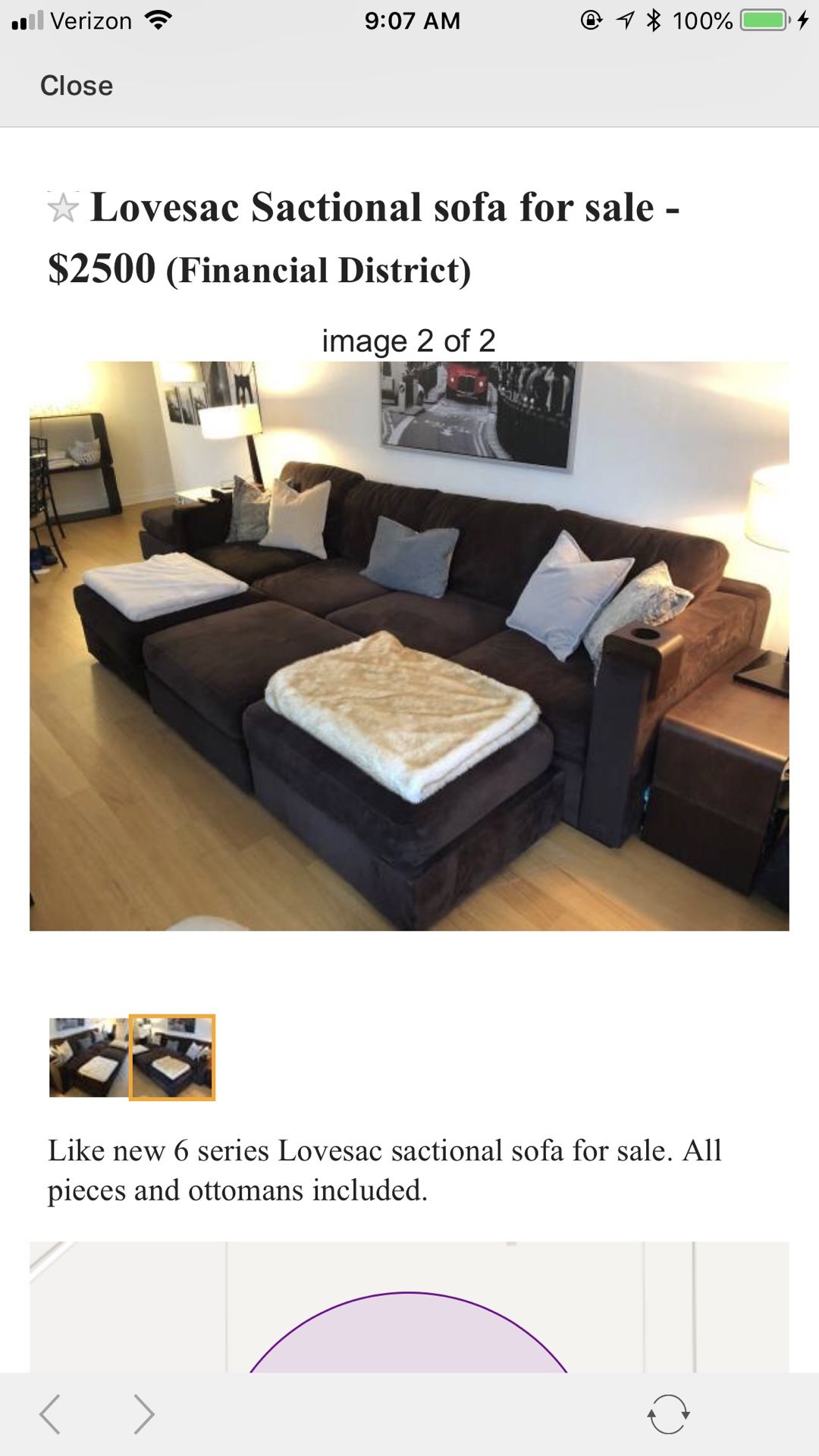 Lovesac sactional sofa