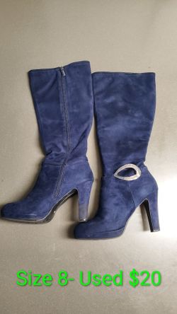 Navy Blue Size 8 Knee High Boots