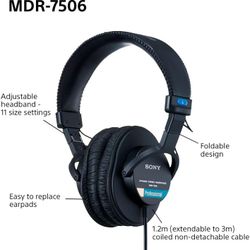 Sony Professional Studio Headphones With Case