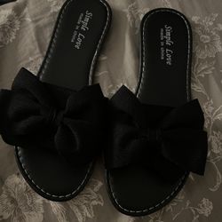 Black Bow Sandals 