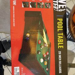 Dave and Buster’s Tabletop Billiards Pool Table 20in x 12in x 4in NIB Family Fun