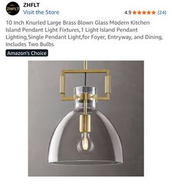 ZHFLT Brass Glass Modern Pendant Light Fixture