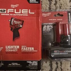 M12 FUEL 12V Lithium-Ion Brushless Cordless Stubby 3/8 in. Impact Wrench with free battery