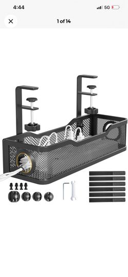 Under Desk Cable Management Tray with Clamps