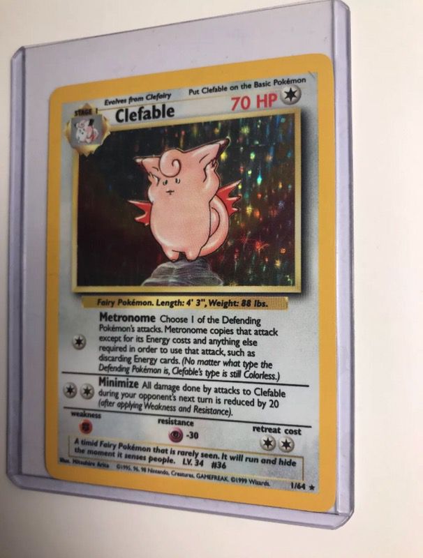 Rare Holo Clefable Pokémon card 1/64