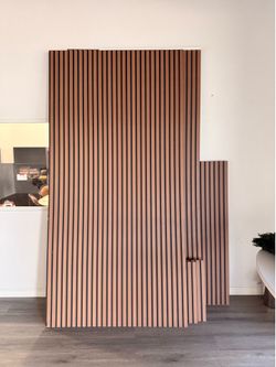 Modern Wood Slat Acoustic Wall Panels – Like New