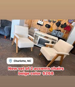 Brand new both assembled solid wood beige color