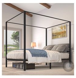 Canopy bedframe black