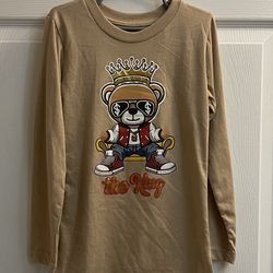 Brand New Boys Long Sleeve Teddy Bear Print Tee Size 7 Kids