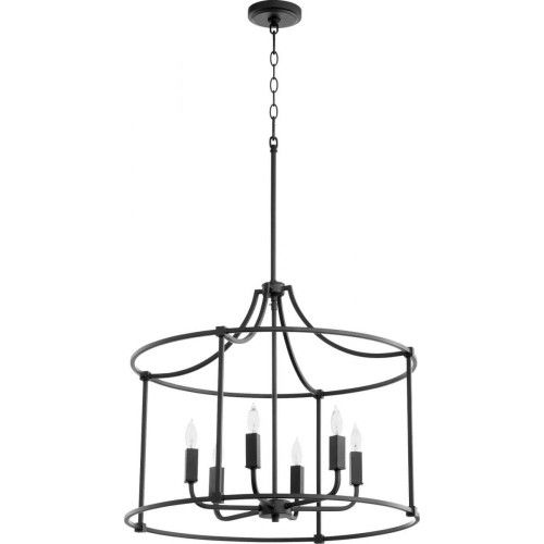 Quorum International 646-6-69 Olympus 6 Light 25 Inch Nook Pendant In Noir, New in the Box