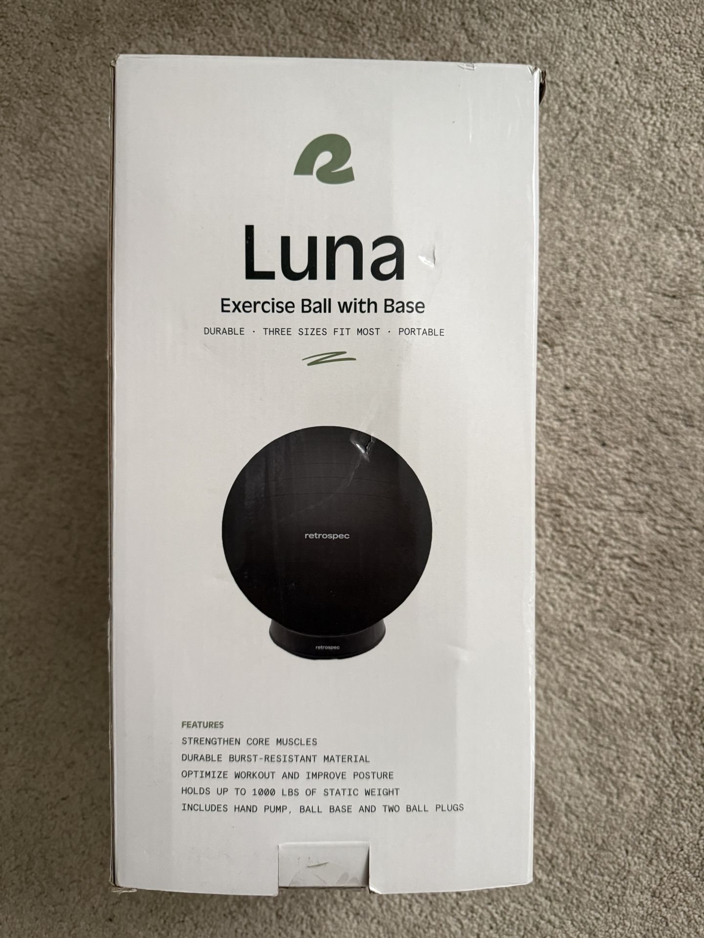 Retrospec Luna Exercise Ball with Pump