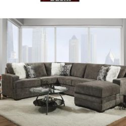Brand New 5-seater Sectional Available In Black Or Gray (contact info removed) To Get It Today