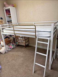 Twin Metal Platform Loft Bed + Mattress