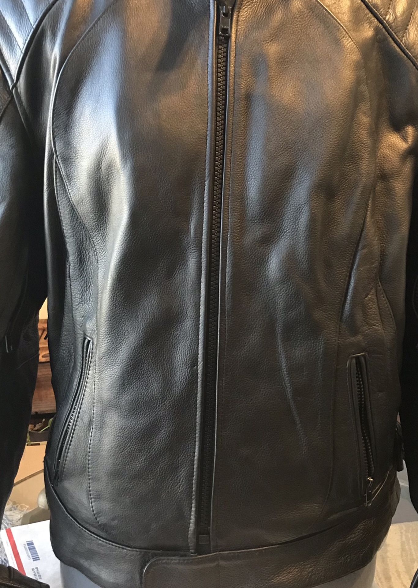 Women’s Leather Motorcycle Armor Jacket 2XL